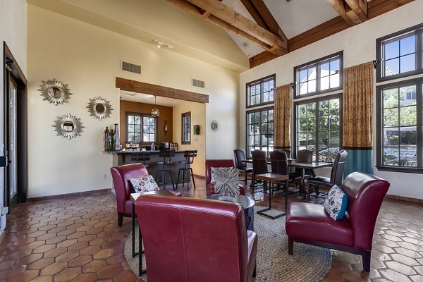 Clubhouse featuring modern design and social spaces at Barton Creek Villas Apartments in Austin