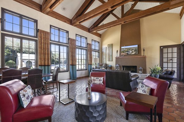 Clubhouse featuring elegant decor and spacious seating at Barton Creek Villas Apartments