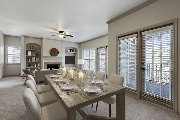 Dining area featuring modern furnishings at Barton Creek Villas Apartments