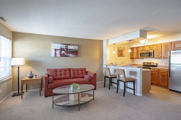 living room at Waterford Place Apartments