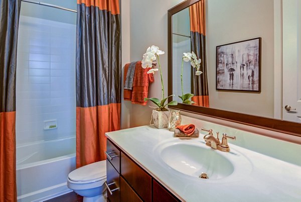 Modern bathroom with sleek fixtures at Whitehall Parc Apartment Homes