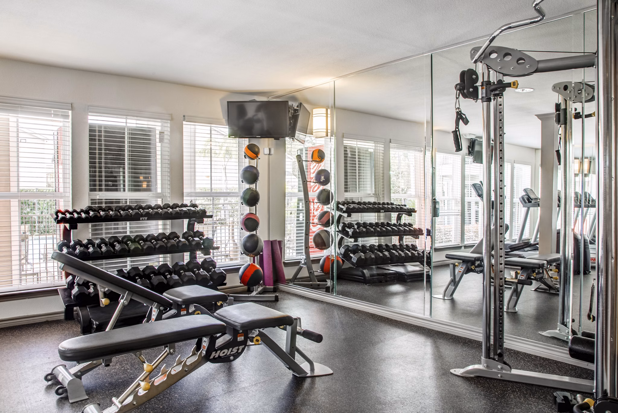 State-of-the-art fitness center at Reserve at Garden Oaks Apartments