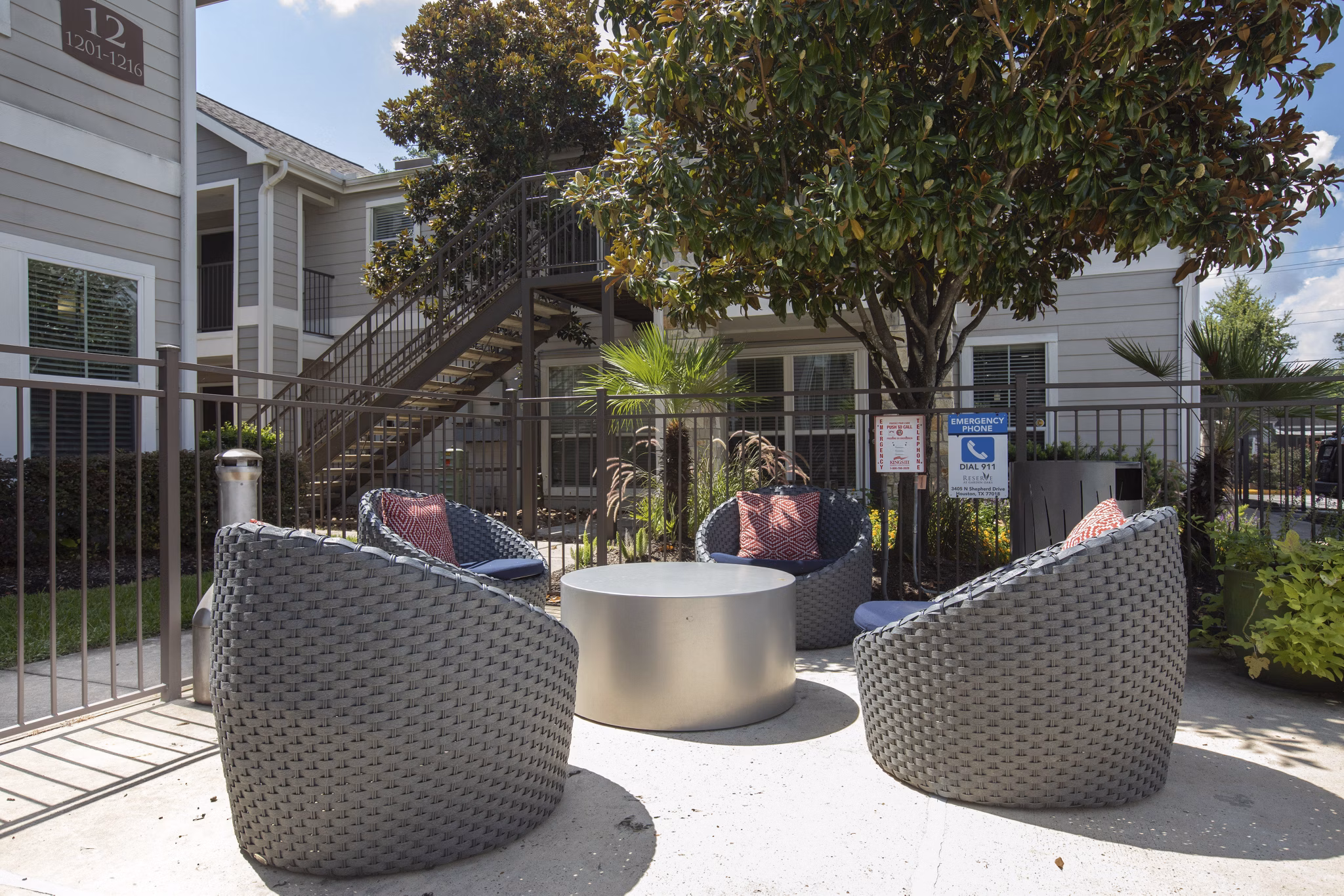 Patio at Reserve at Garden Oaks Apartments