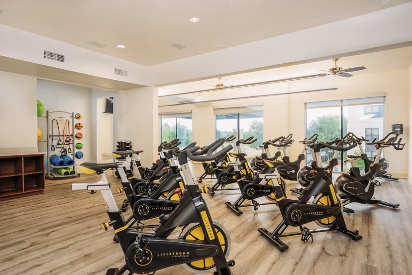 Modern fitness center featuring state-of-the-art equipment at Lakeshore Pearl Apartments