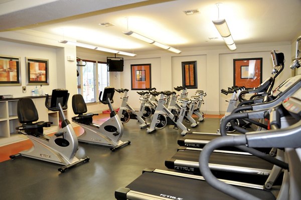 Modern fitness center with state-of-the-art equipment at Avanti Cityside Apartments