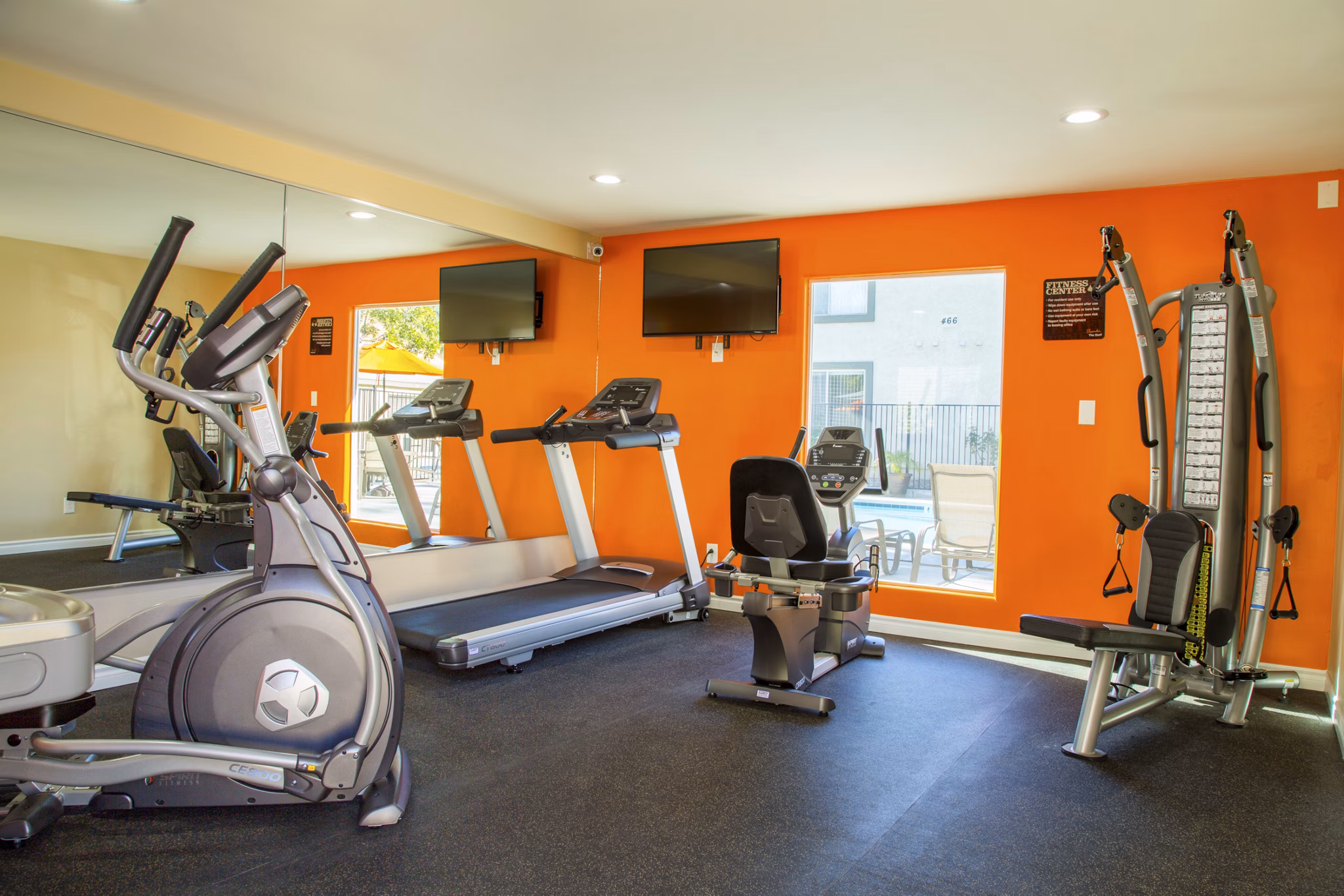 Fitness center with state-of-the-art equipment at Whispering Oaks Apartments