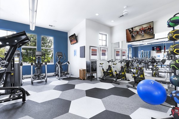 Fitness center with modern equipment at 95Twenty Apartments