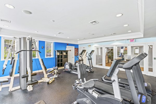 State-of-the-art fitness center with modern equipment at Townes at Herndon Apartments offering a healthy lifestyle