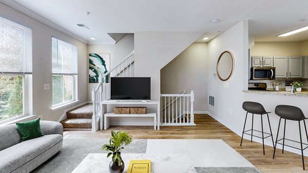 living room at Townes at Herndon Apartments