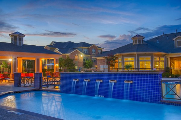 Resort-style pool with cabanas at Montage at Cinco Ranch Apartments