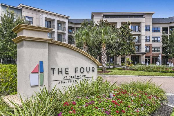 exterior at The Four at Deerwood Luxury Apartments