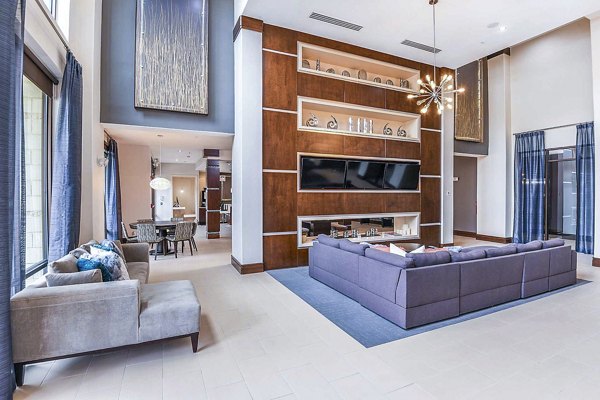 Clubhouse with modern seating and design at The Four Apartments