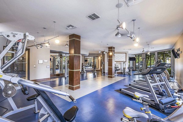 State-of-the-art fitness center with modern equipment at The Four Apartments