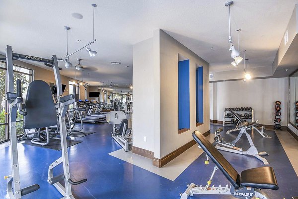 State-of-the-art fitness center at The Four Apartments featuring modern equipment and exercise spaces