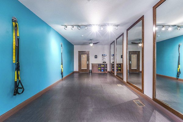 Modern fitness center with state-of-the-art equipment at The Four Apartments