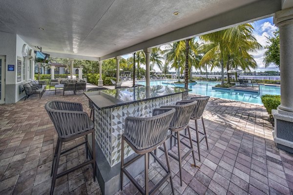 Chic outdoor patio space at 33 West Apartments offering stylish seating and lush greenery for relaxation
