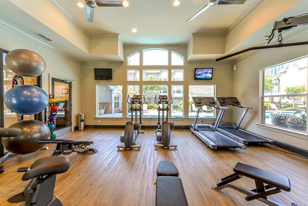 Fitness center with state-of-the-art equipment at Townhouse Atlanta apartments
