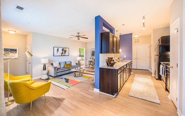 Element Carolina Bay: Modern clubhouse featuring spacious seating and stylish dÃ©cor in Charleston luxury apartments