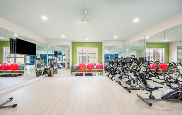 yoga/spin studio at Element Carolina Bay Apartments