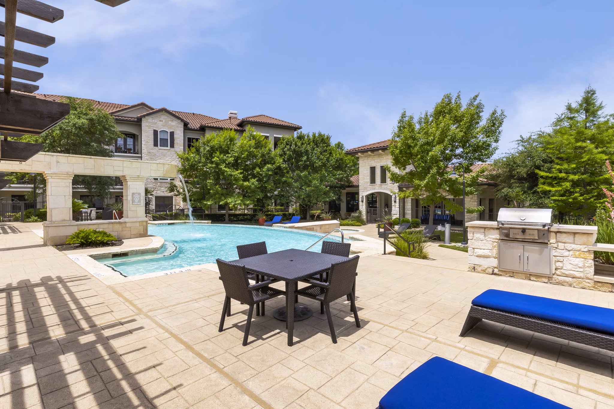 Rooftop pool with city views at 3500 Westlake Apartments in luxury setting