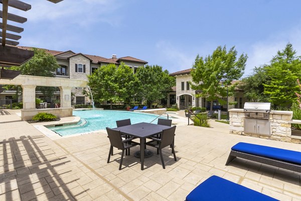 Rooftop pool with city views at 3500 Westlake Apartments in luxury setting