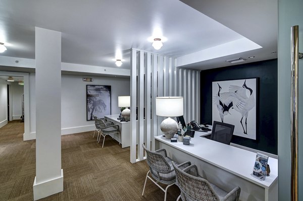 Chic clubhouse with modern furnishings at Solmar on 6th luxury apartments