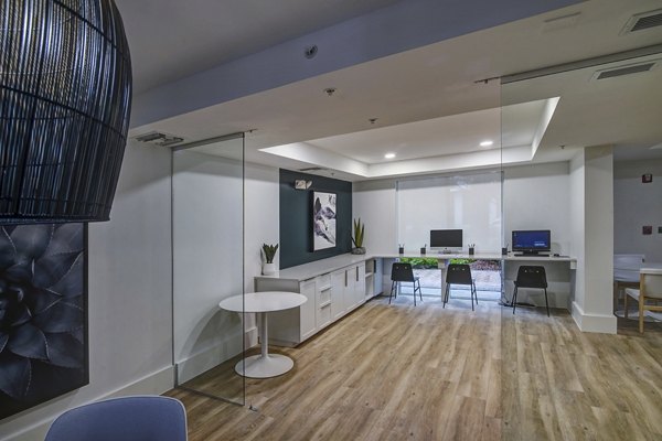 Modern business center with coworking spaces at Solmar on 6th luxury apartments