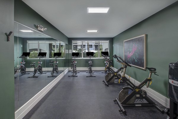 Yoga/spin studio with state-of-the-art equipment at Solmar on 6th luxury apartments