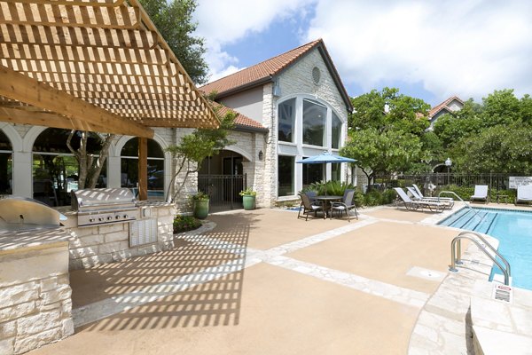 Resort-style pool at The Boulevard at Town Lake Apartments offering luxury amenities and relaxation