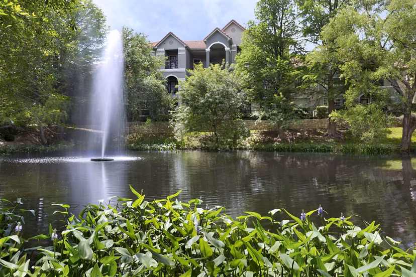 The Boulevard at Town Lake: Scenic view of luxury apartments surrounded by lush greenery