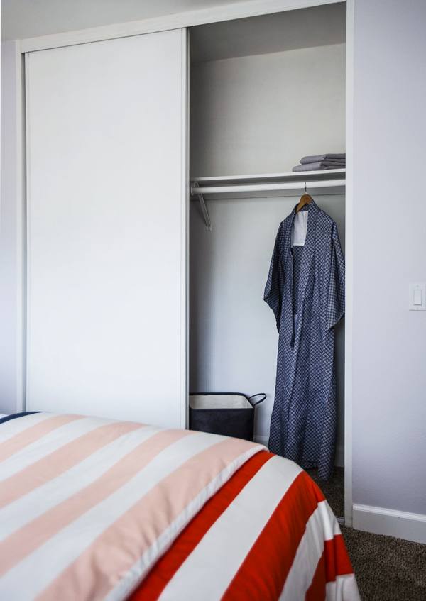 bedroom closet at Ocean Breeze Villas Apartments