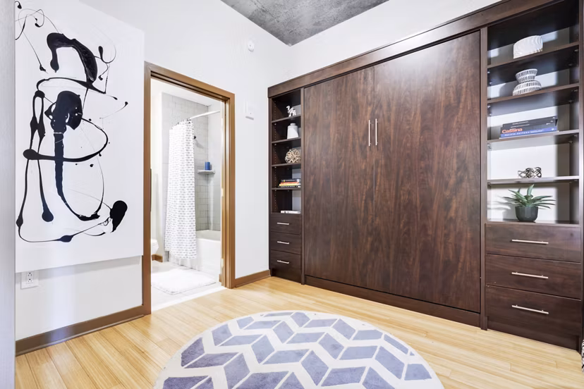 Spacious bedroom with modern decor at The Granary Apartments offering a luxurious living experience