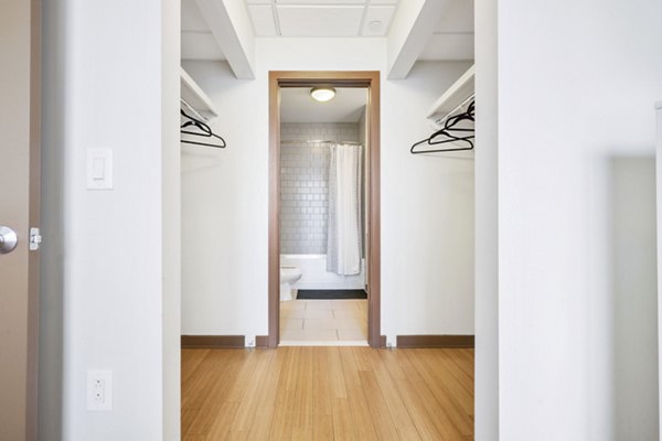 Cozy bedroom with modern decor at The Granary Apartments