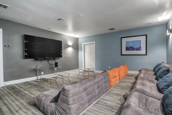 Theater with plush seating at Park Kiely Apartments for luxury entertainment experiences