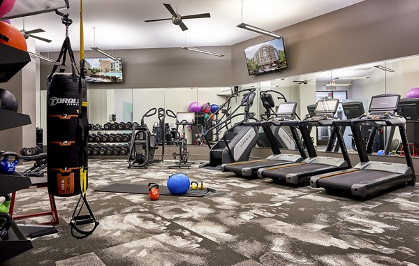 fitness center at Solis SouthPark Apartments                                          