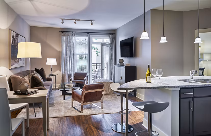 living room at Solis SouthPark Apartments                                           