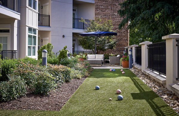Solis SouthPark Apartments: Bocce sport court in luxury community setting