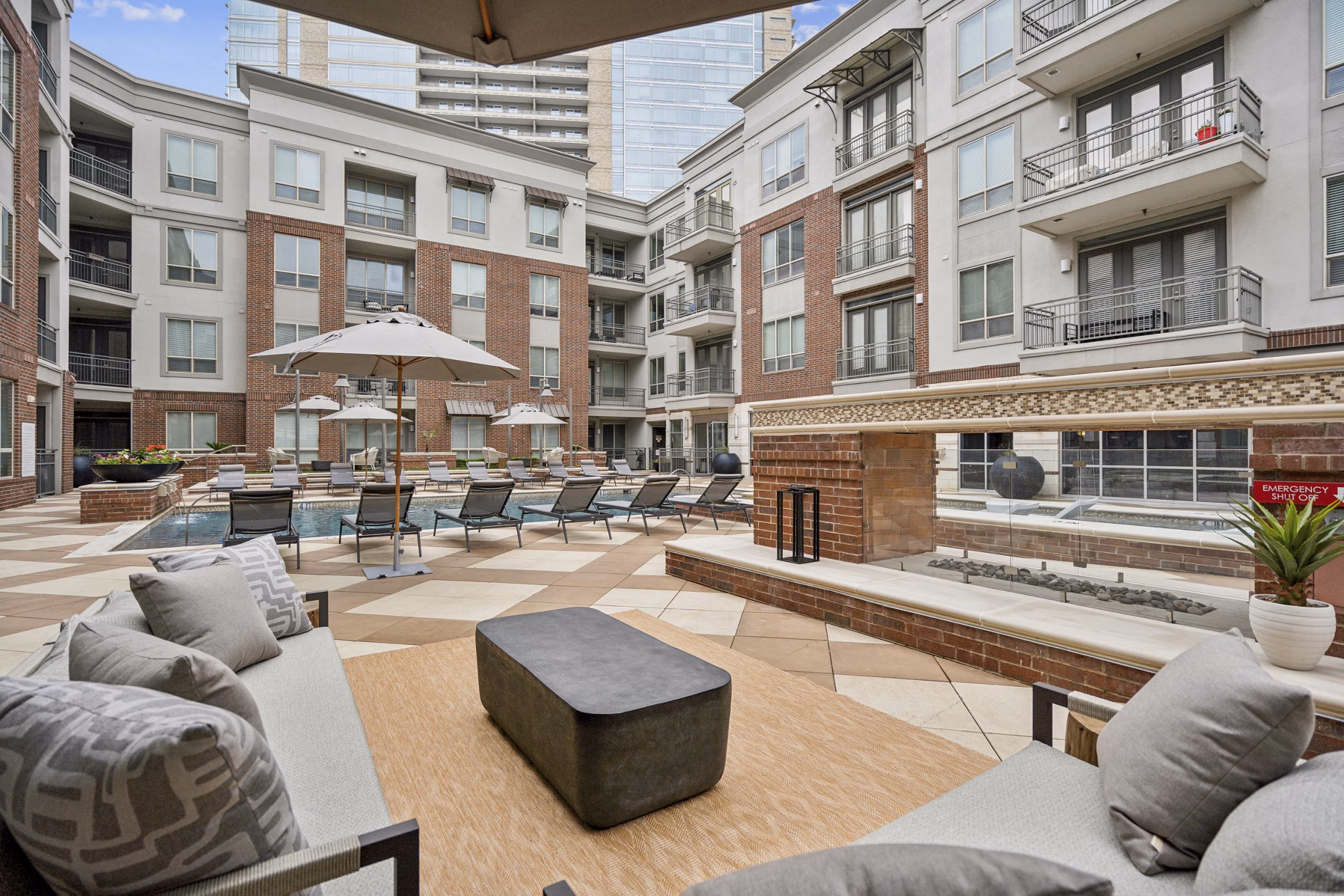 fire pit/patio at Alara Uptown Apartments