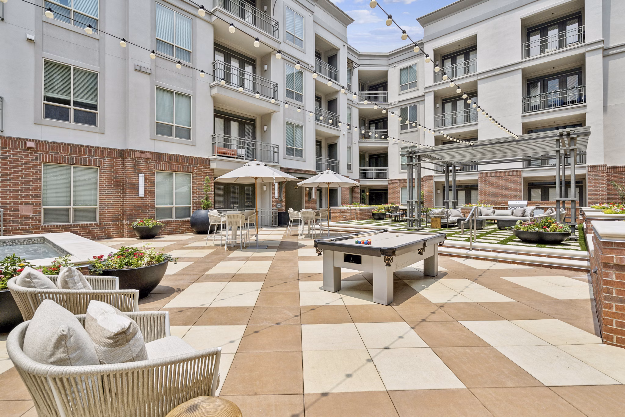 recreational area/patio at Alara Uptown Apartments