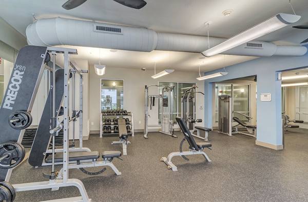 fitness center at Burnet Flats Luxury Apartments