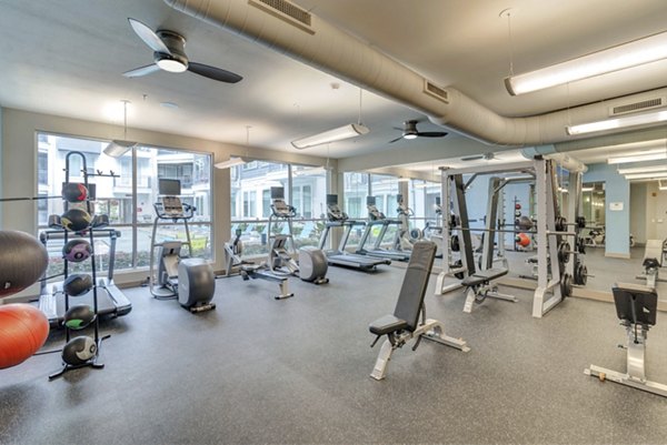 State-of-the-art fitness center with modern equipment at Burnet Flats Luxury Apartments in Austin