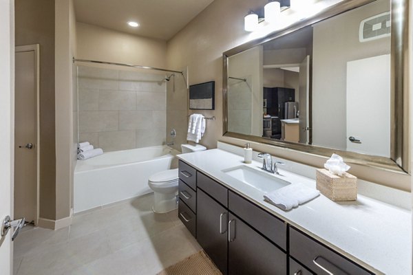 Bathroom with modern fixtures and sleek design at Elan Med Center Apartments