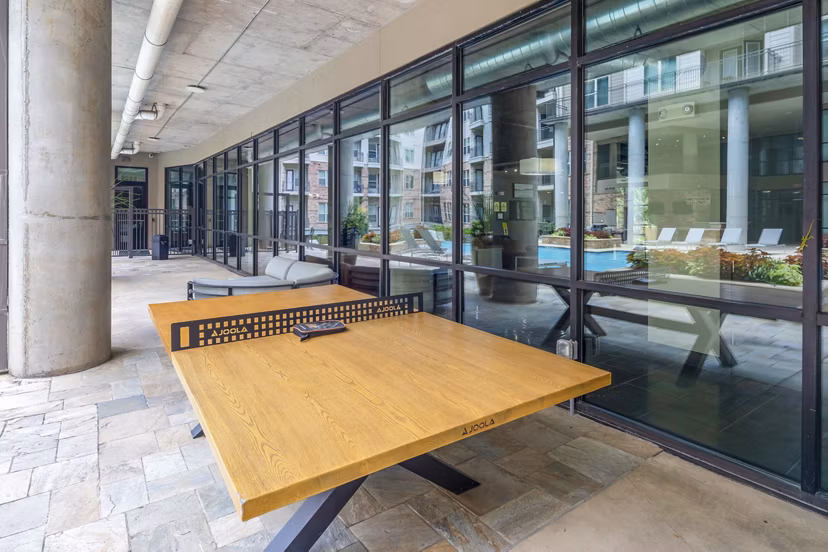 clubhouse outdoor recreational area at Elan Med Center Apartments