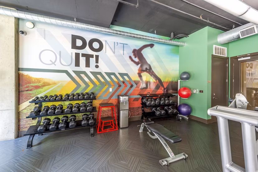 fitness center at Elan Med Center Apartments