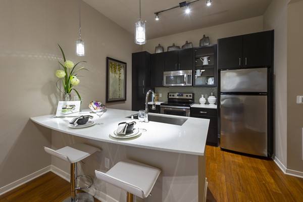kitchen at Elan Med Center Luxury Apartments