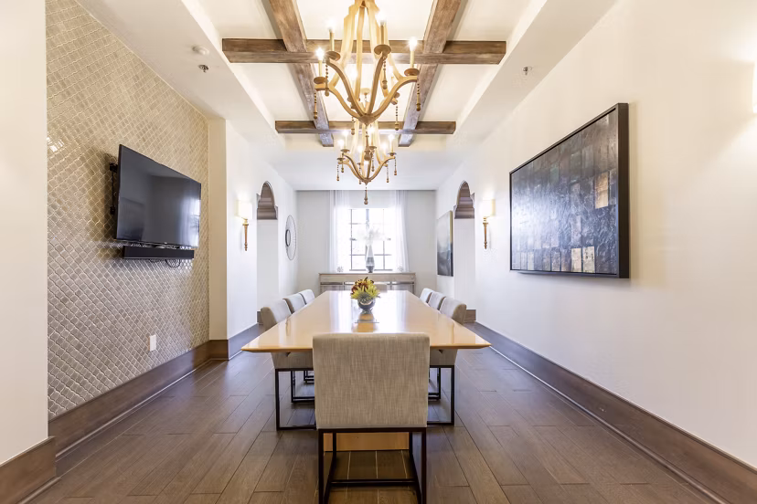 Meeting room with modern furnishings at 2 Bayshore Apartments