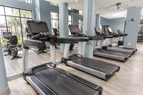 Modern fitness center with state-of-the-art equipment at 2 Bayshore Apartments