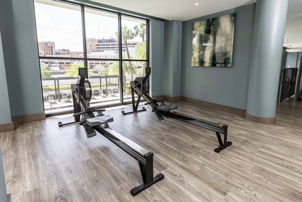 Modern fitness center featuring state-of-the-art equipment at 2 Bayshore Apartments in Tampa