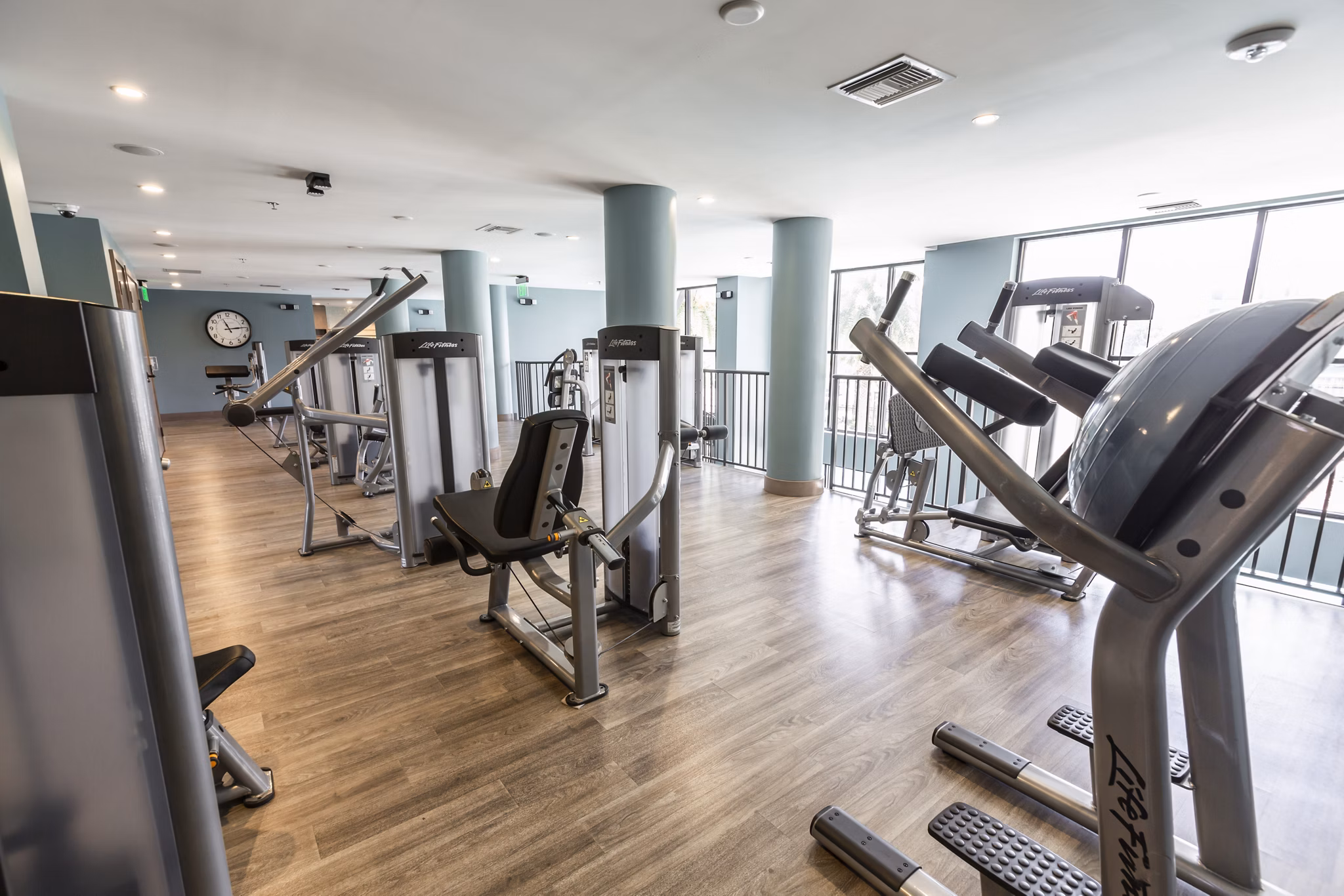 State-of-the-art fitness center with modern equipment at 2 Bayshore Apartments