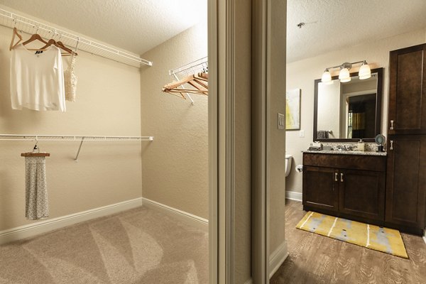 Elegant hallway with modern lighting at 2 Bayshore Apartments